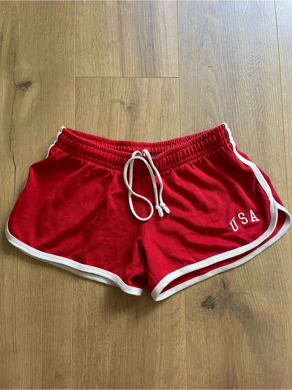 Brandy Melville Red USA drawstring shorts women’s one size